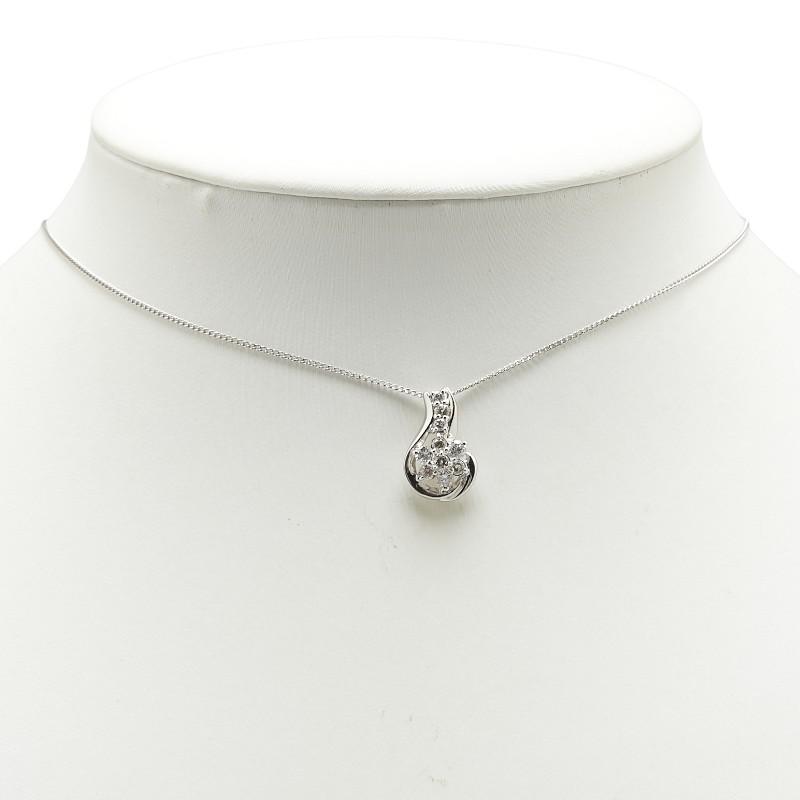 Pt900 プラチナ Pt850 ダイヤ0.50ct フラワー 花 モチーフ ペンダント 