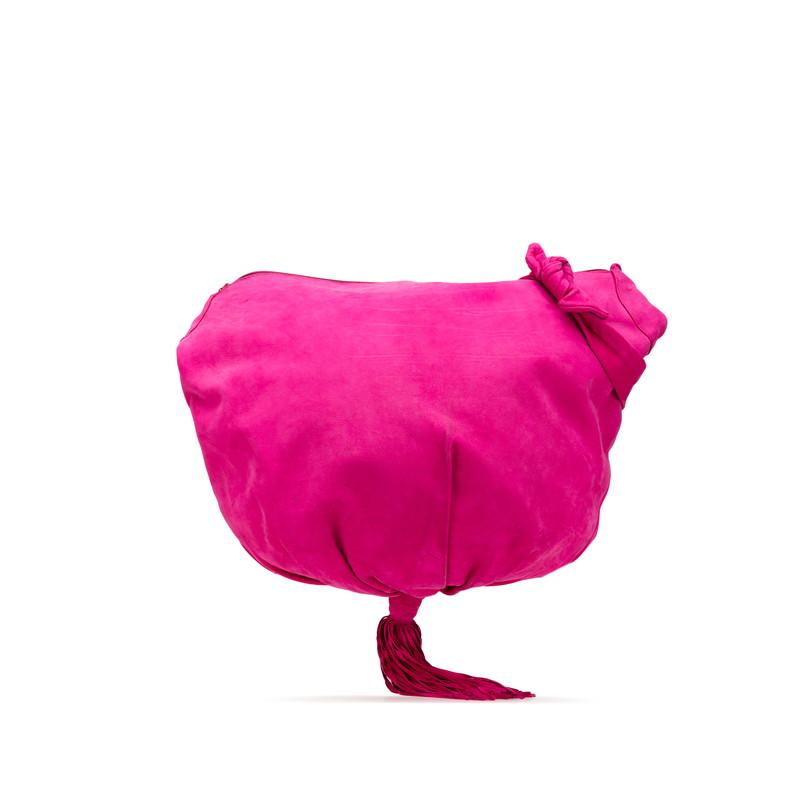 ボッテガヴェネタ タッセル 斜め掛け ショルダーバッグ ピンク スエード レディース BOTTEGAVENETA 【中古】 ボッテガヴェネタ タッセル 斜め掛け ショルダーバッグ ピンク