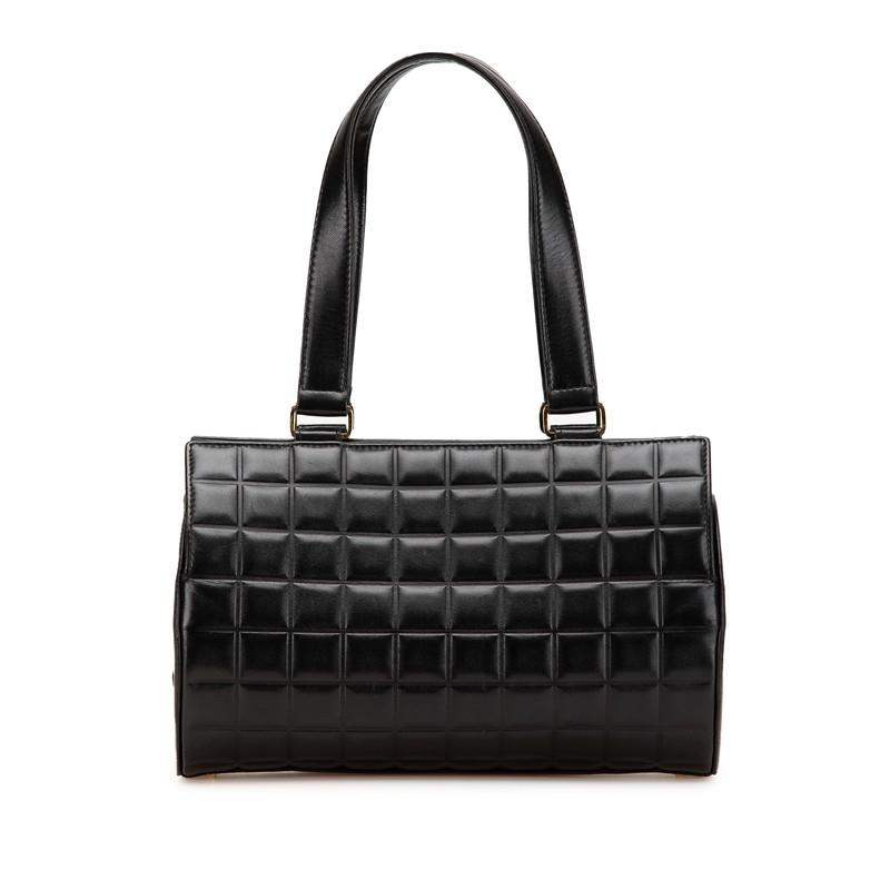 CHANEL チョコバー　ラムスキン　ハンドバッグ　ロゴ　ココマーク CHANEL（シャネル） チョコバー ココマーク ハンドバッグ ブラック