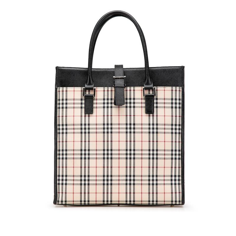 バーバリー ノバチェック 型押し トートバッグ ハンドバッグ レディース BURBERRY（バーバリー） ノバチェック 型押し トートバッグ