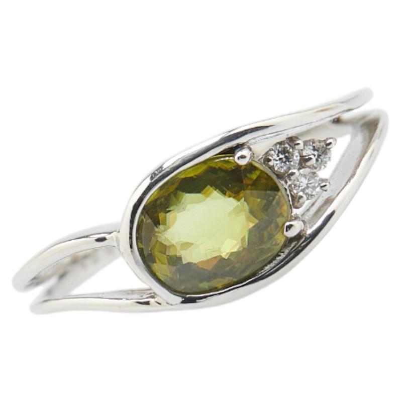 Pt900 プラチナ スフェーン1.81ct ダイヤ0.05ct リング 指輪 メンズ 17