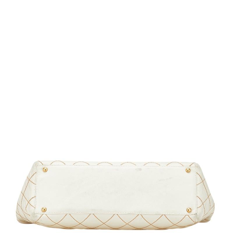 CHANEL シャネル ココマーク ワイルドステッチ トートバッグ ホワイト 