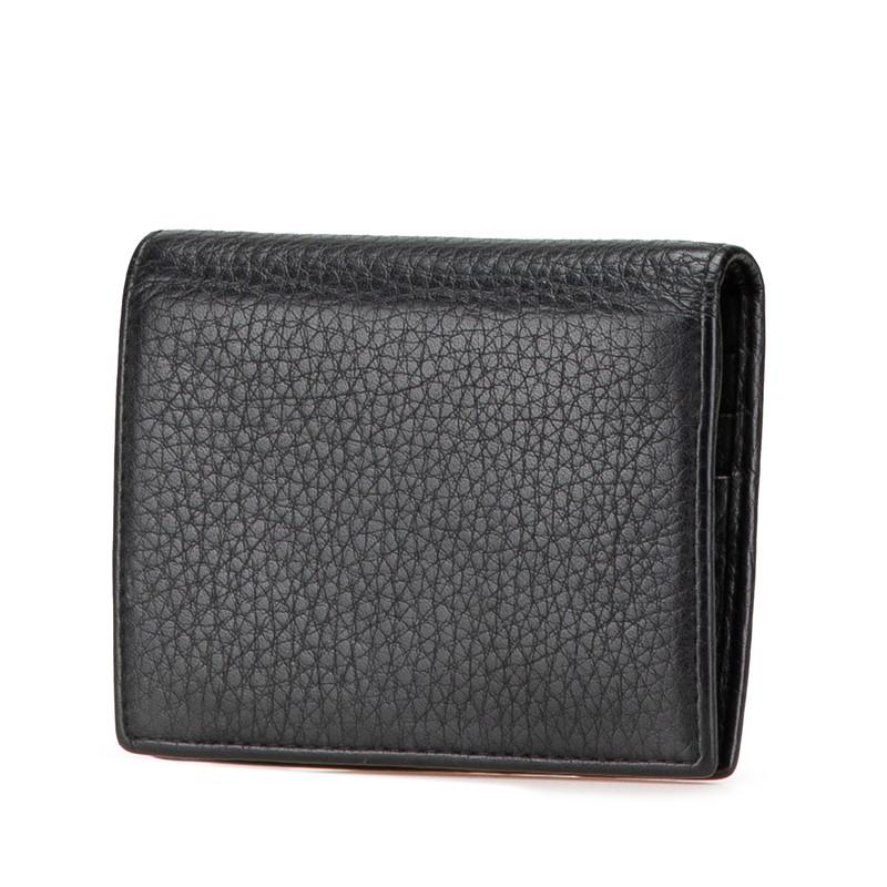 PRADA プラダ 二つ折り財布 1MV204 ブラック レザー レディース 【中古  