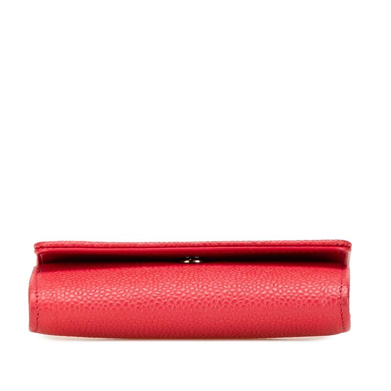 CHANEL（シャネル） ココマーク カードケース レッド キャビアスキン