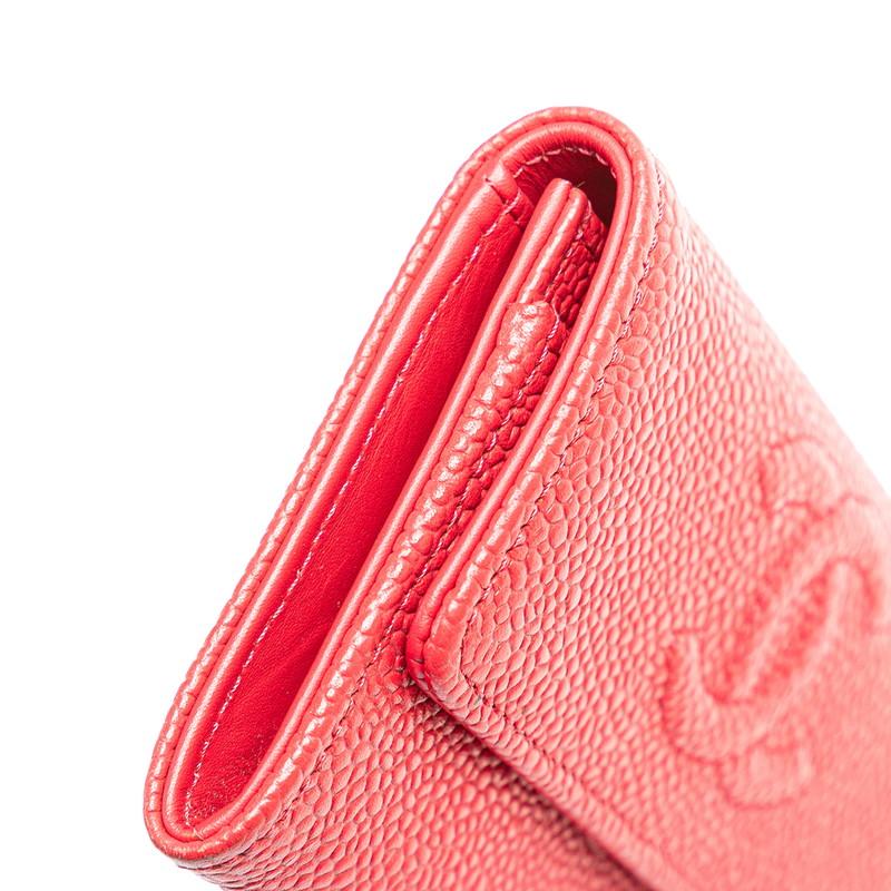 CHANEL（シャネル） ココマーク カードケース レッド キャビアスキン