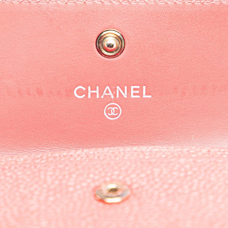 CHANEL（シャネル） ココマーク カードケース レッド キャビアスキン