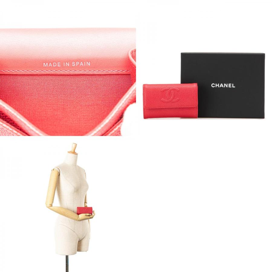 CHANEL（シャネル） ココマーク カードケース レッド キャビアスキン
