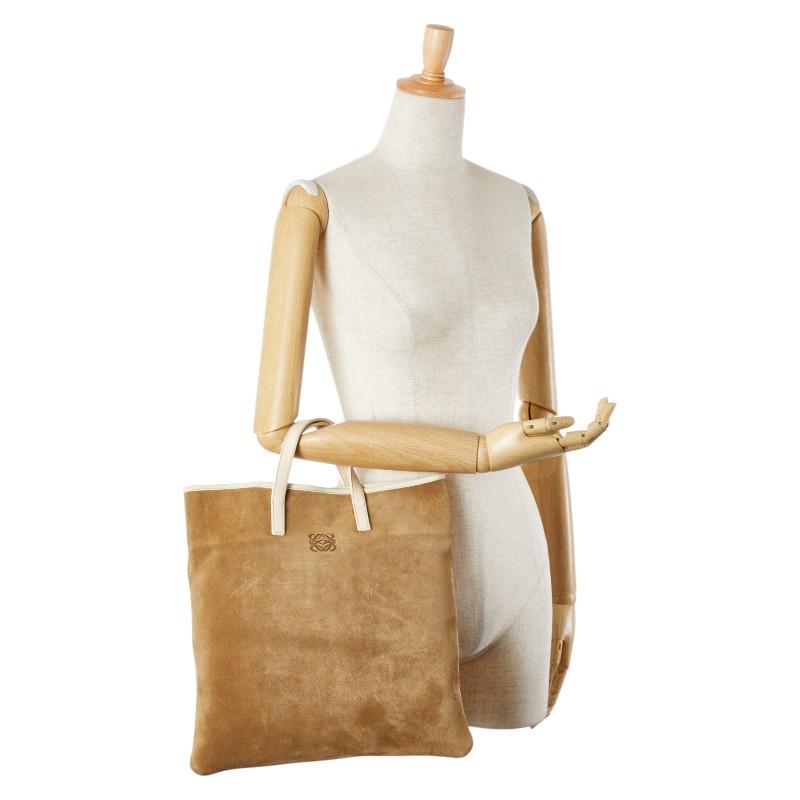 レディース LOEWE ハンドバック トートバック レザー アナグラム オフ