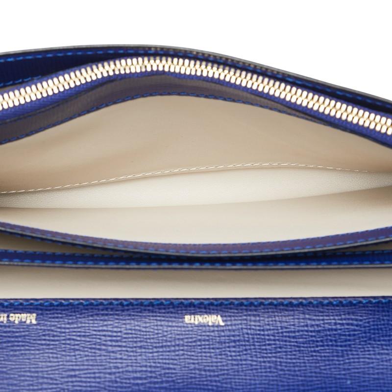 未使用　Valextra ヴァレクストラ レザー長財布 ブルー Valextra（ヴァレクストラ） 長財布 ブルー レザー メンズ 【中古