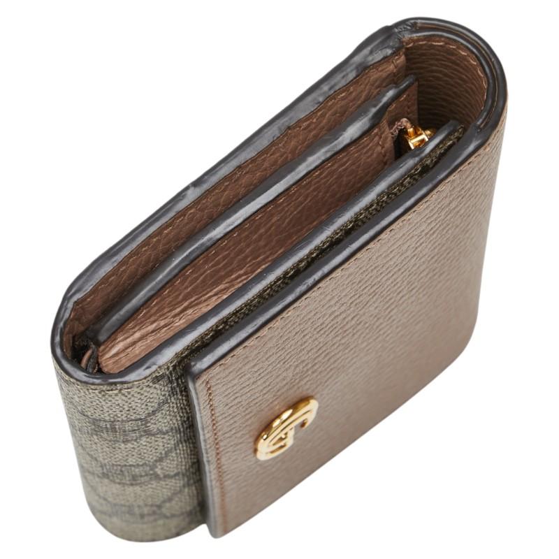 グッチ GUCCI GGスプリーム ダブルG バイカラー ミディアム ウォレット 598587 2つ折り財布 レディース 送料無料 【中古】 GUCCI（グッチ） GGスプリーム ダブルG ミディアム ウォレット 二