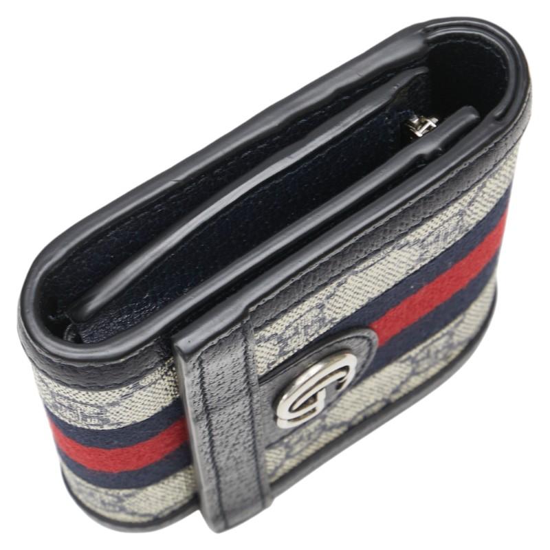 1736 GUCCI グッチ 二つ折り財布 ネイビー スプリーム PVC 1736 GUCCI グッチ 二つ折り財布 ネイビー スプリーム PVC GUCCI