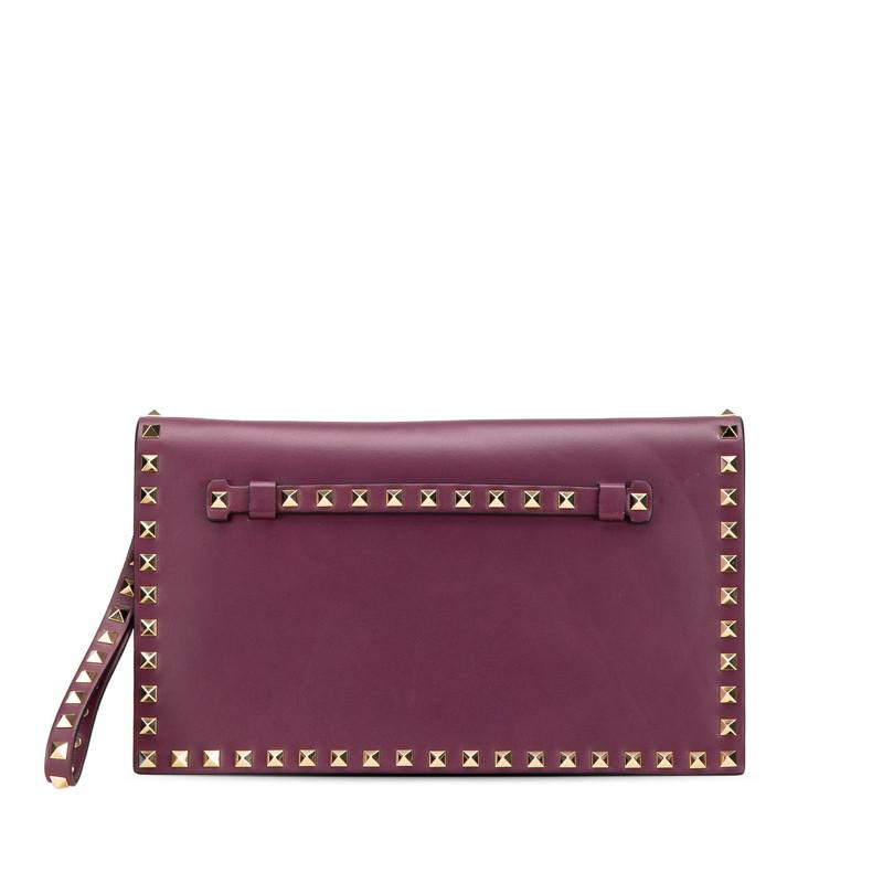 【Valentino】ロックスタッズクラッチバッグ ヴァレンティノ(Valentino) レザー ロックスタッズ クラッチ