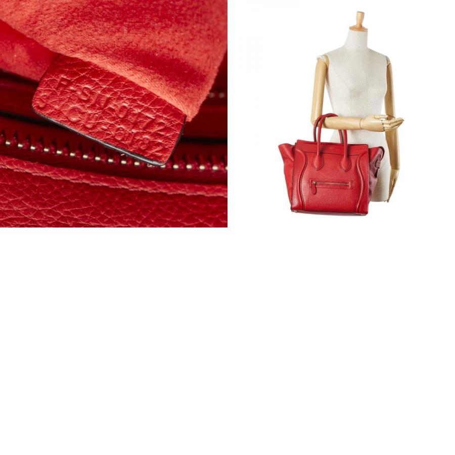 CELINE セリーヌ ラゲージ ミニショッパー ハンドバッグ レッド