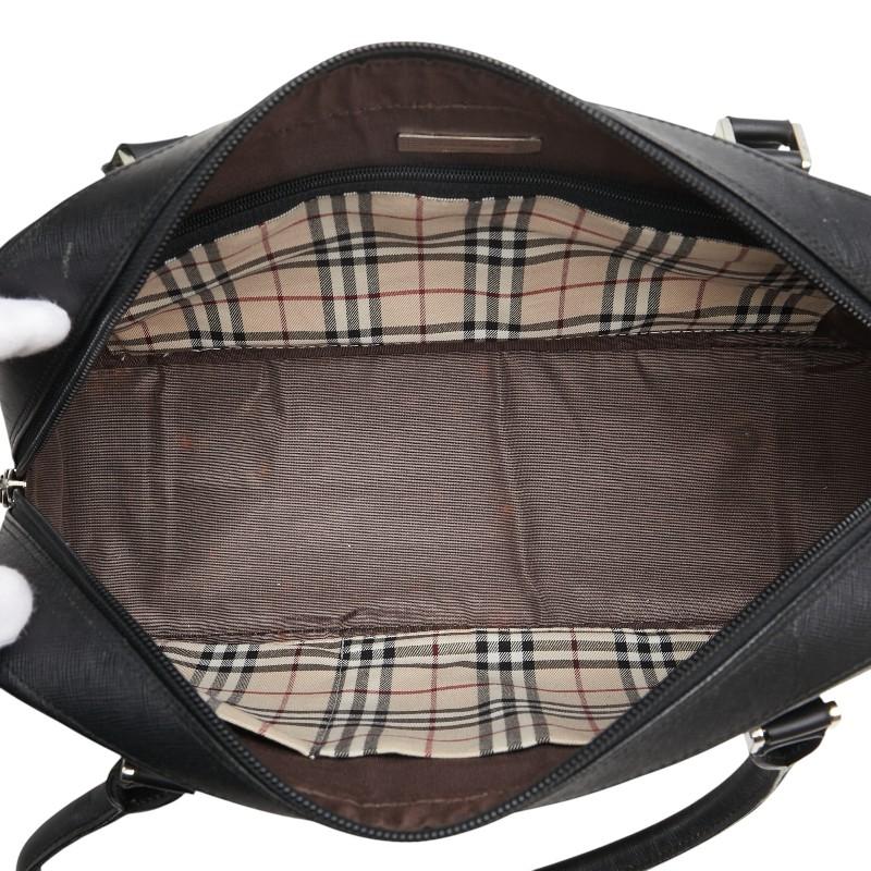 未使用級✨ BURBERRY ハンドバッグ ノバチェック ロゴプレート 本革 美品】BURBERRYバーバリー ハンドバッグ ノバチェック 横長 四角