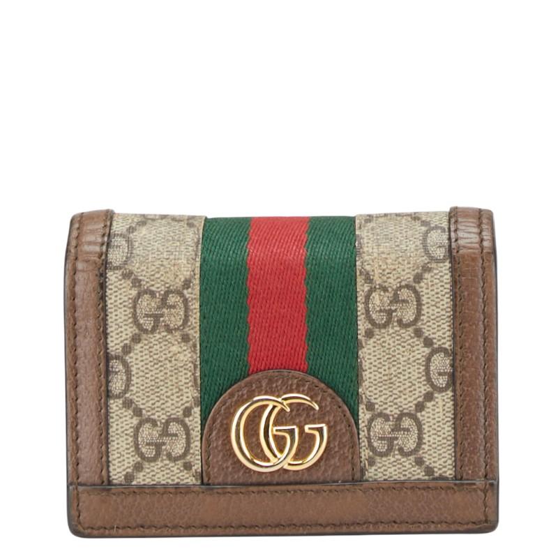 グッチ 523155 PVC×レザー オフィディア GGスプリーム 二つ折り財布 GUCCI グッチ オフィディア GGスプリーム 二つ折り財布 523155