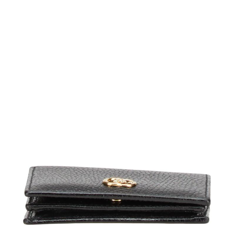 GUCCI（グッチ） GGマーモント 二つ折り財布 456126 ブラック レザー