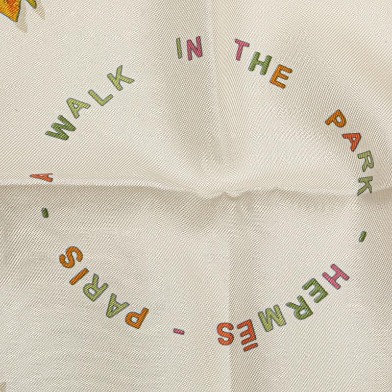 HERMES（エルメス） カレ90 Walk in the Park スカーフ ホワイト