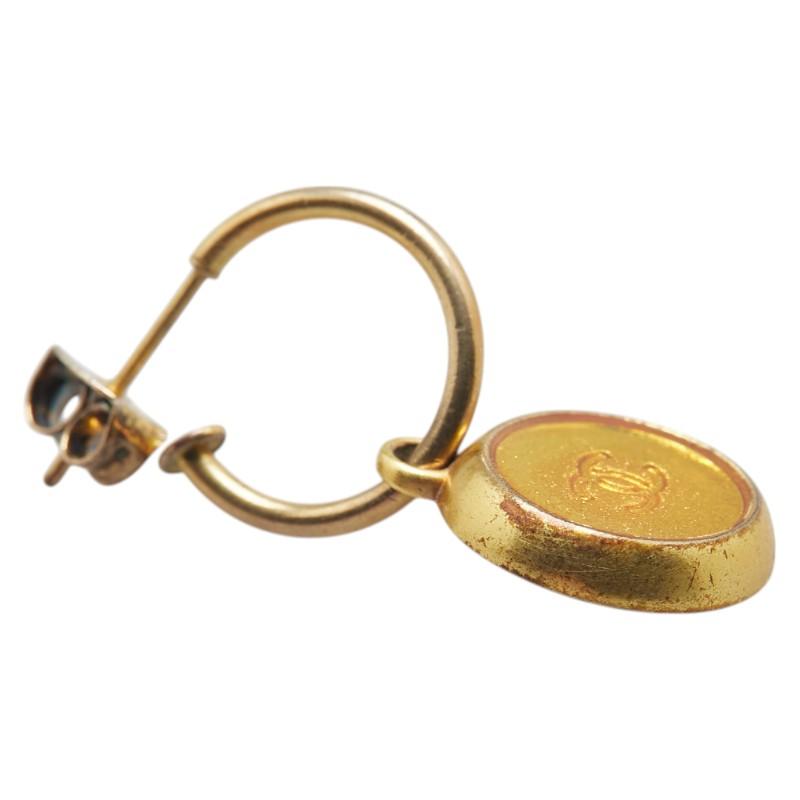 CHANEL シャネル ココマーク ラウンド ピアス ゴールド メッキ  