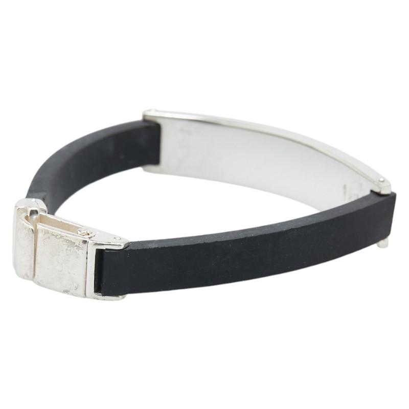 GUCCI グッチ IDブレスレット シルバー ブラック SV925 ラバー