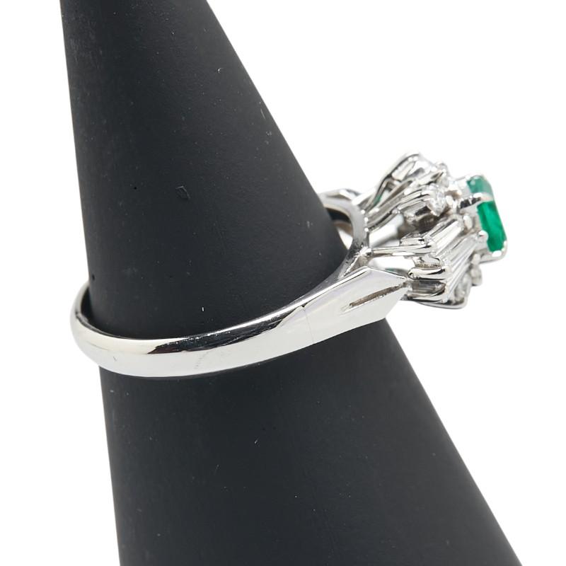 Pt900 プラチナ エメラルド0.25ct ダイヤ0.31ct リング 指輪  