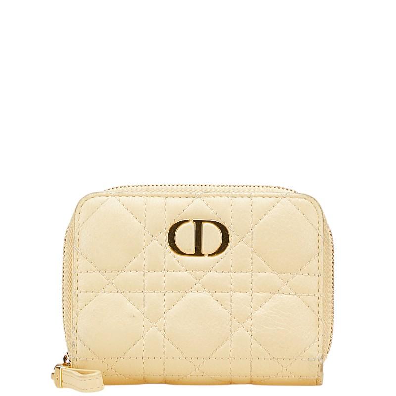 クリスチャンディオール Christian Dior カナージュ 財布 ベージュ クリスチャンディオール カナージュ ラウンドファスナー 二つ折り財布
