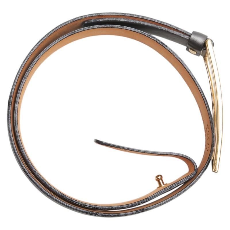 GUCCI レザーベルト 75/30 a17 GUCCI グッチ ピンバックル レザーベルト 75 30 ブラック