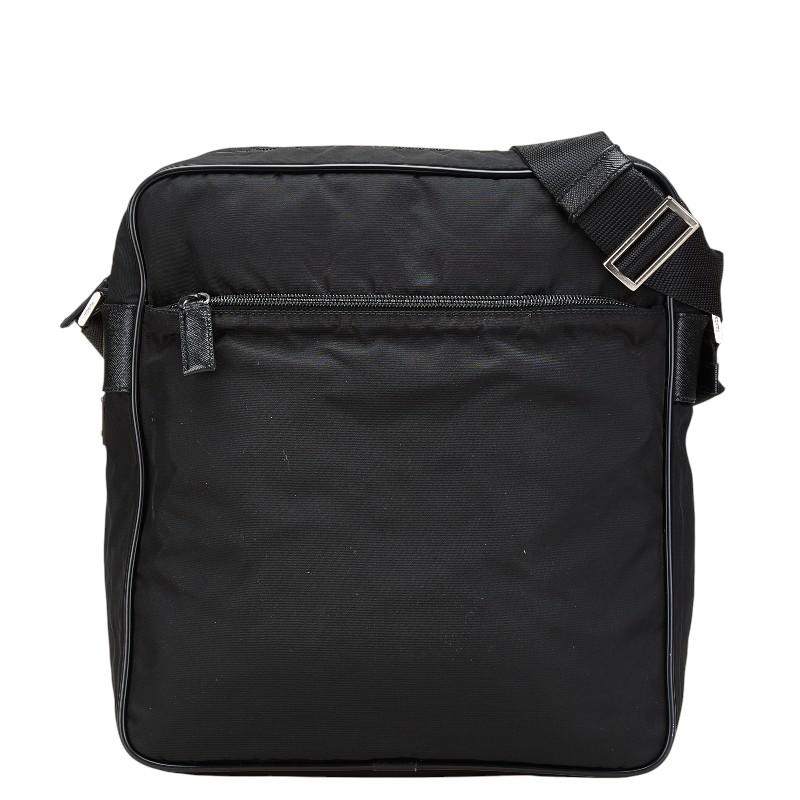 美品 PRADA プラダ V161 ナイロン×レザー メッセンジャーバッグ