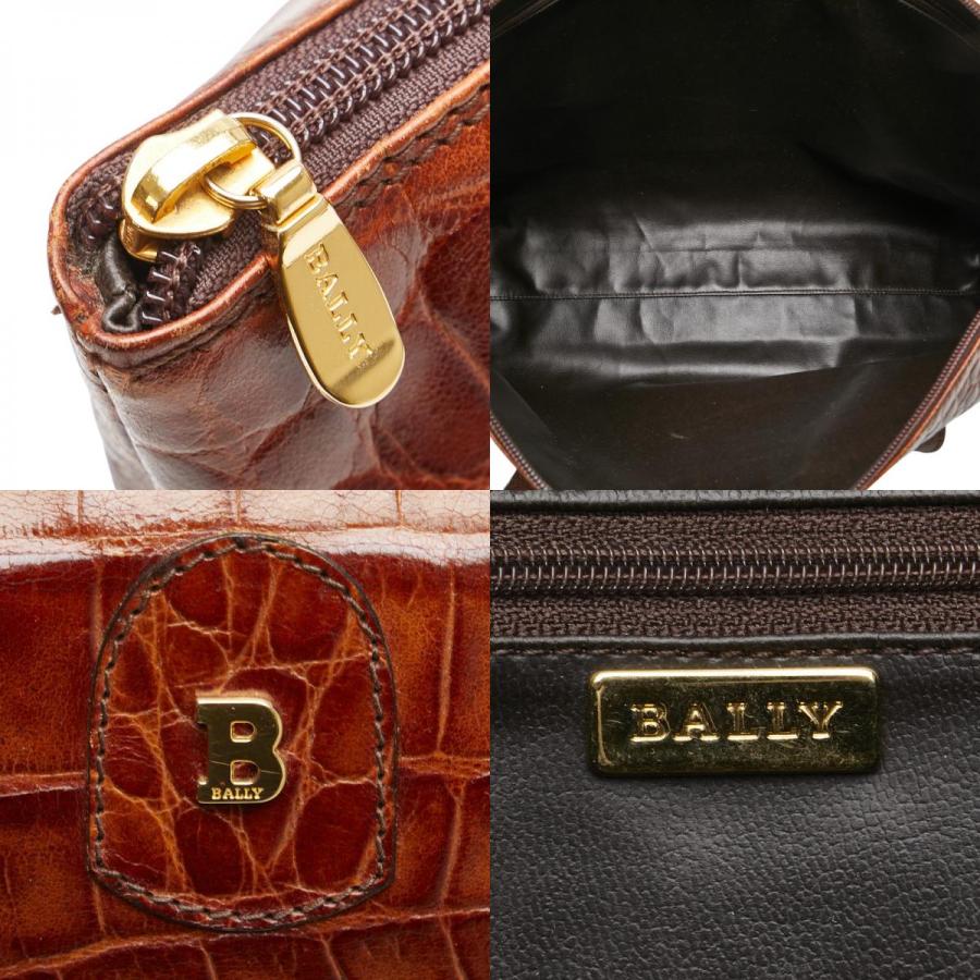Bally（バリー） クロコ型押し トートバッグ ハンドバッグ ブラウン 