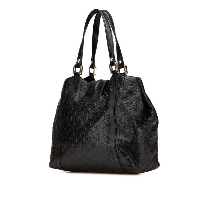 グッチトートバック GW価格です GUCCI（グッチ） グッチシマ トートバッグ 233607 ブラック レザー