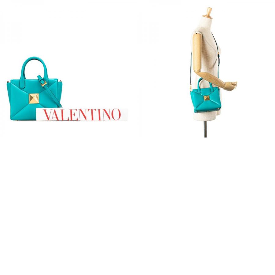 VALENTINO ヴァレンティノ ロックスタッズ グリーン ミントグリーン ゴールド金具 レザー ショルダーバッグ ハンドバッグ 2way レディース 406804 【中古】 VALENTINO - VALENTINO ヴァレンティノ ロックスタッズ グリーン