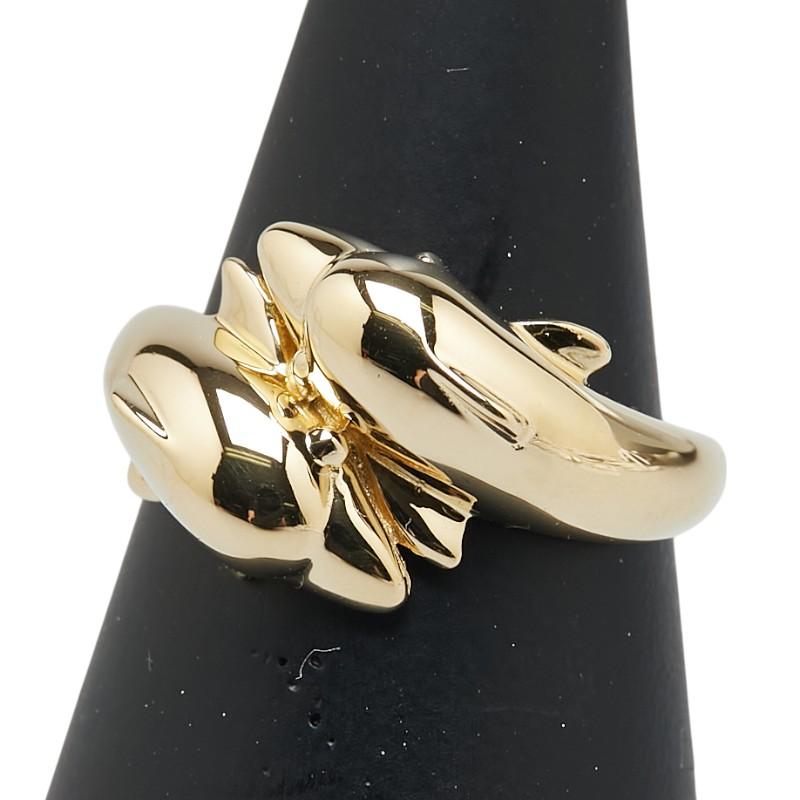 k18 イルカモチーフ リング 11.5号 コンビ イルカモチーフ ダイヤモンド 計0.01ct リング・指輪