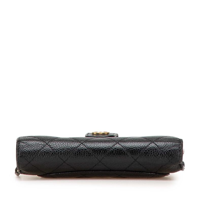 CHANEL シャネル マトラッセ ココマーク 2つ折財布 レザー ブラック 黒 CHANEL（シャネル） マトラッセ ココマーク 二つ折り財布 ブラック