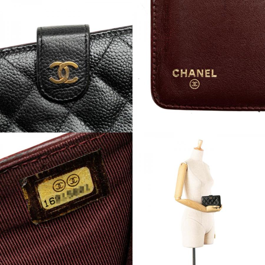 CHANEL（シャネル） マトラッセ ココマーク 二つ折り財布 ブラック