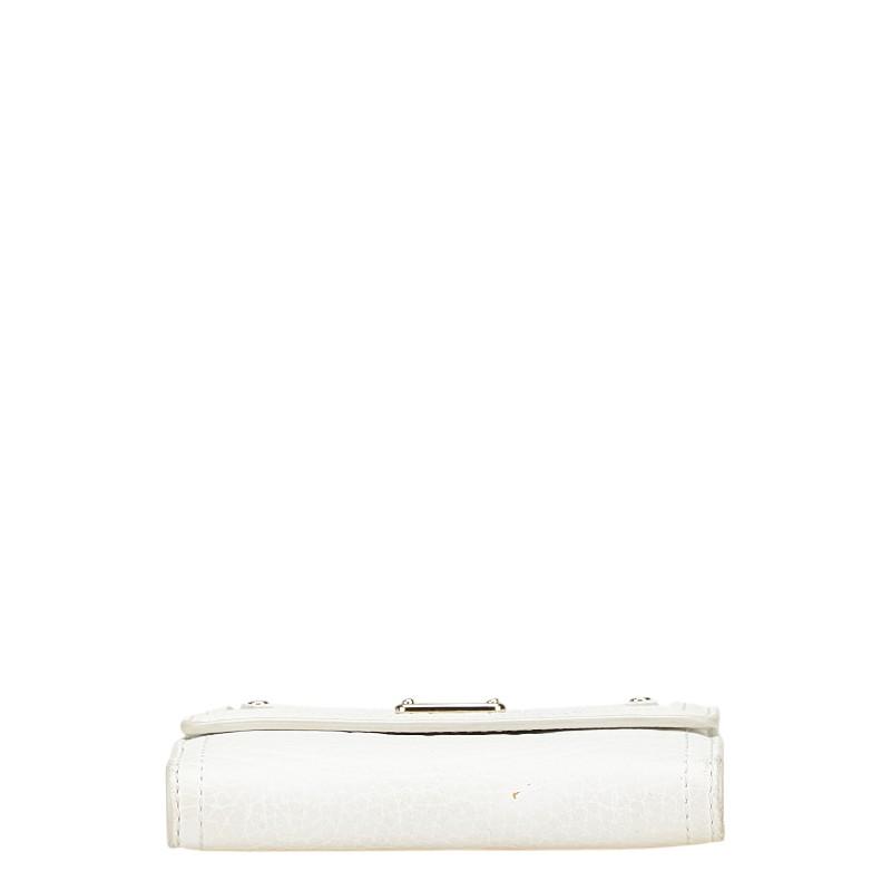 極美品　CELINE(セリーヌ) マカダム 二つ折り財布 ホワイト　ブラック CELINE セリーヌ マカダム 型押し 二つ折り財布 ホワイト レザー