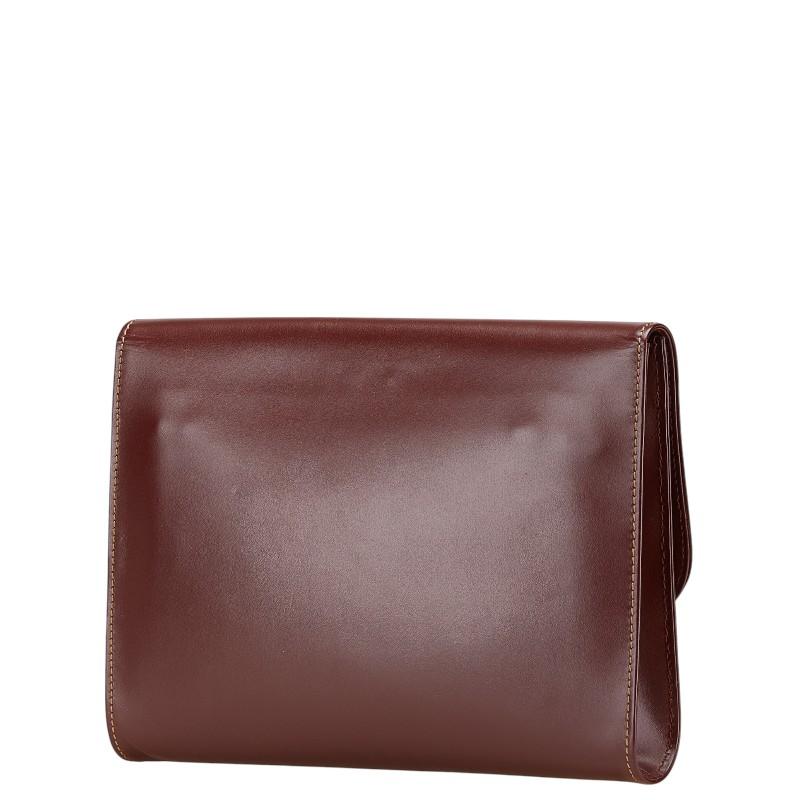 カルティエ マストライン クラッチバッグ セカンドバッグ ワイン