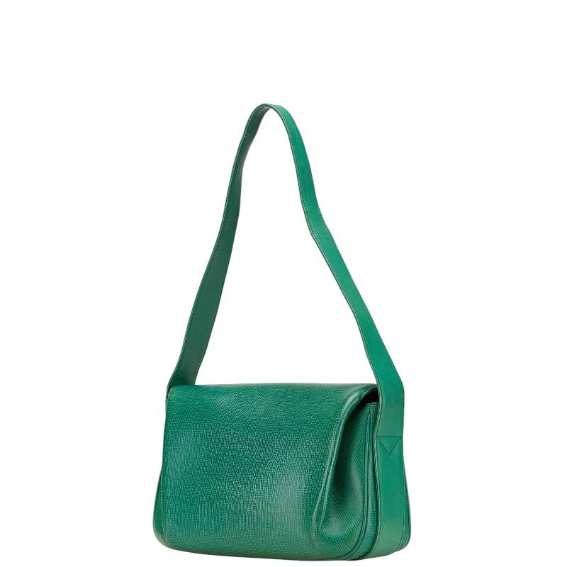 最終値下げ　ハンティングワールドショルダーバック、グリーン新品未使用品正規品 ハンティングワールド ワンショルダーバッグ グリーン レザー