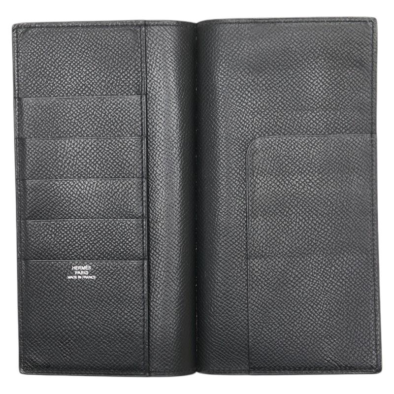 美品 HERMES エルメス ブラック ヴォーエプソン 折財布 札入れ マネークリップ B刻印 メンズ 500507 【中古】 HERMES（エルメス） 札入れ ブラック ヴォーエプソン レディース
