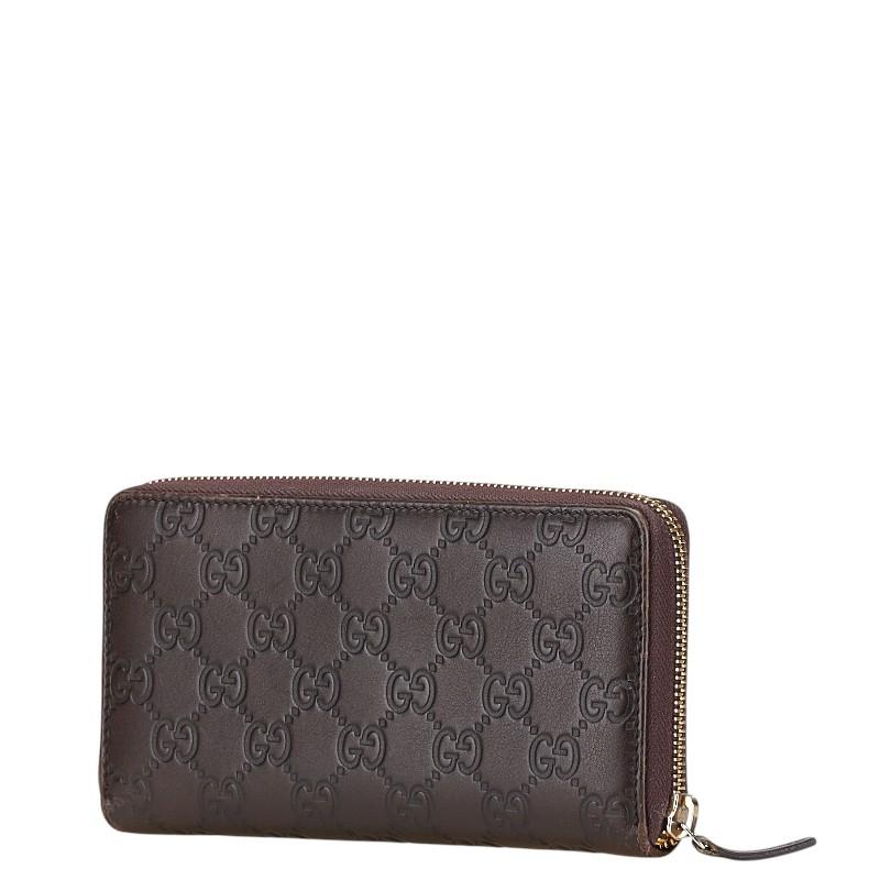 GUCCI グッチ グッチシマ ラウンドファスナー 長財布 307980 ブラウン  