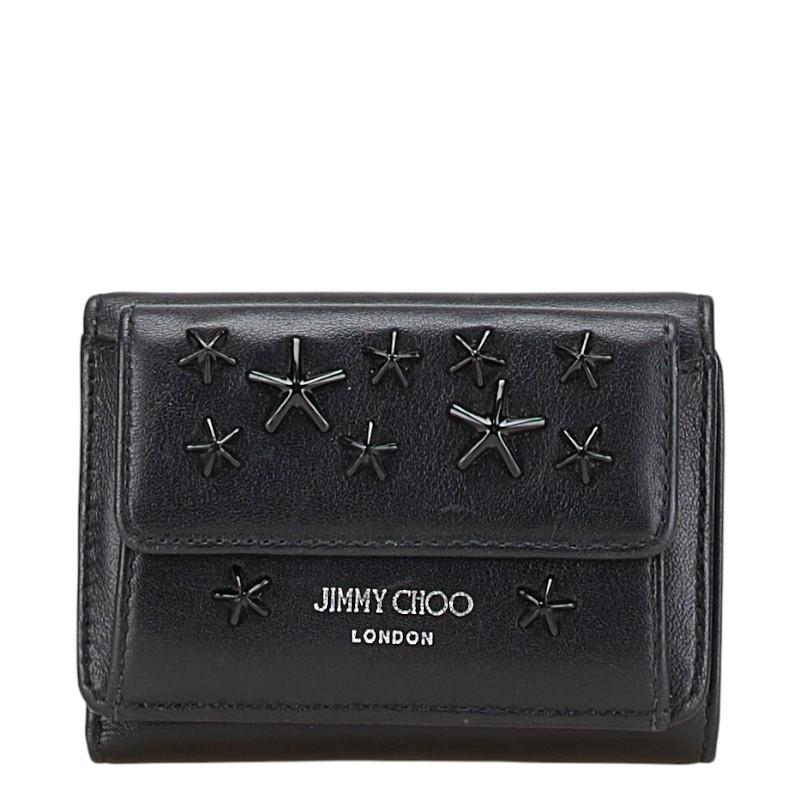 ジミーチュウ スタースタッズコンパクトウォレット 三つ折り財布 レディース 送料無料 【中古】【あす楽】 ジミーチュウ スタースタッズ 三つ折り財布 コンパクトウォレット