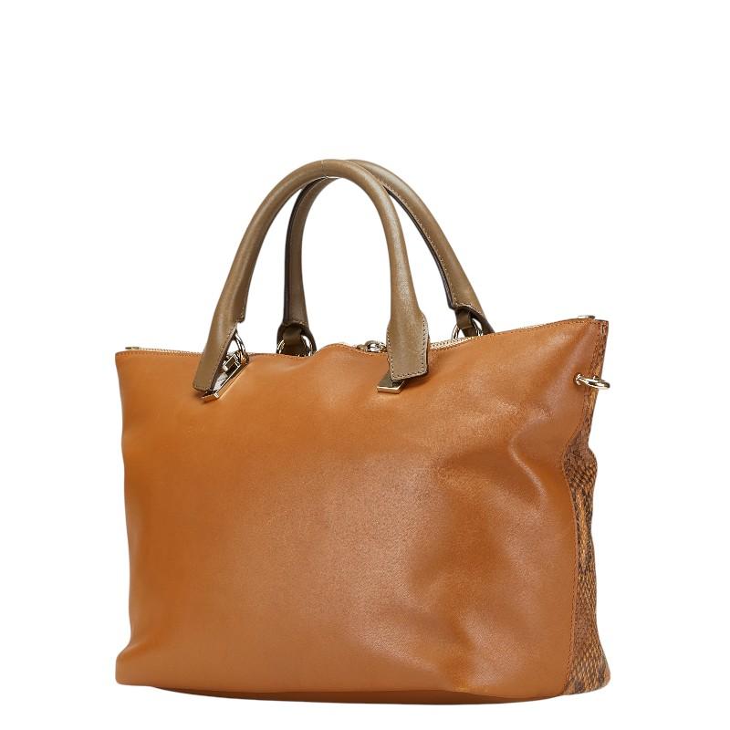 クロエ chloe エロイーズ トートバッグ 牛革 ブラウン レザー 美品