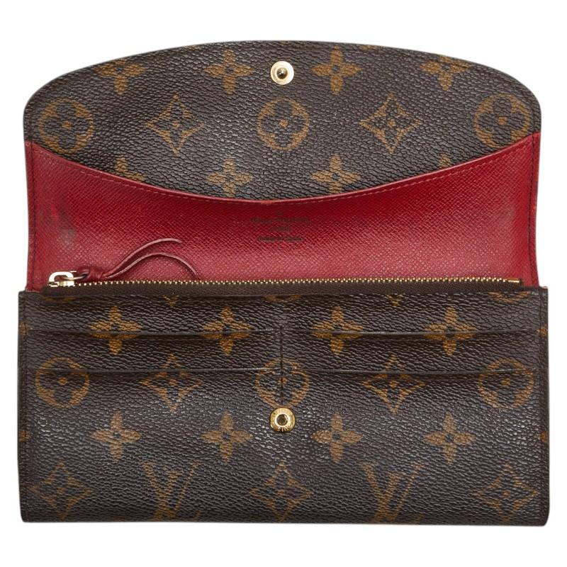 ルイヴィトン M60136 長財布 ブラウン×ルージュ  LOUIS VUITTON ポルトフォイユ・エミリー モノグラム ルイヴィトン モノグラム ポルトフォイユ・エミリー 長財布 M60136
