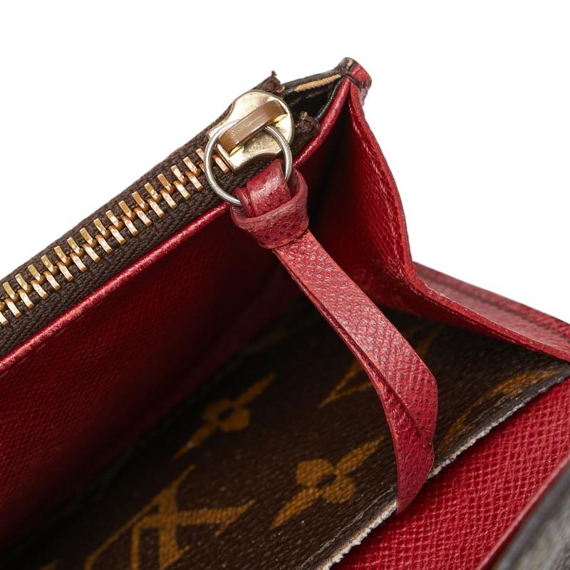 ルイヴィトン M60136 長財布 ブラウン×ルージュ  LOUIS VUITTON ポルトフォイユ・エミリー モノグラム LOUIS VUITTON（ルイ・ヴィトン） ルイ ヴィトン モノグラム