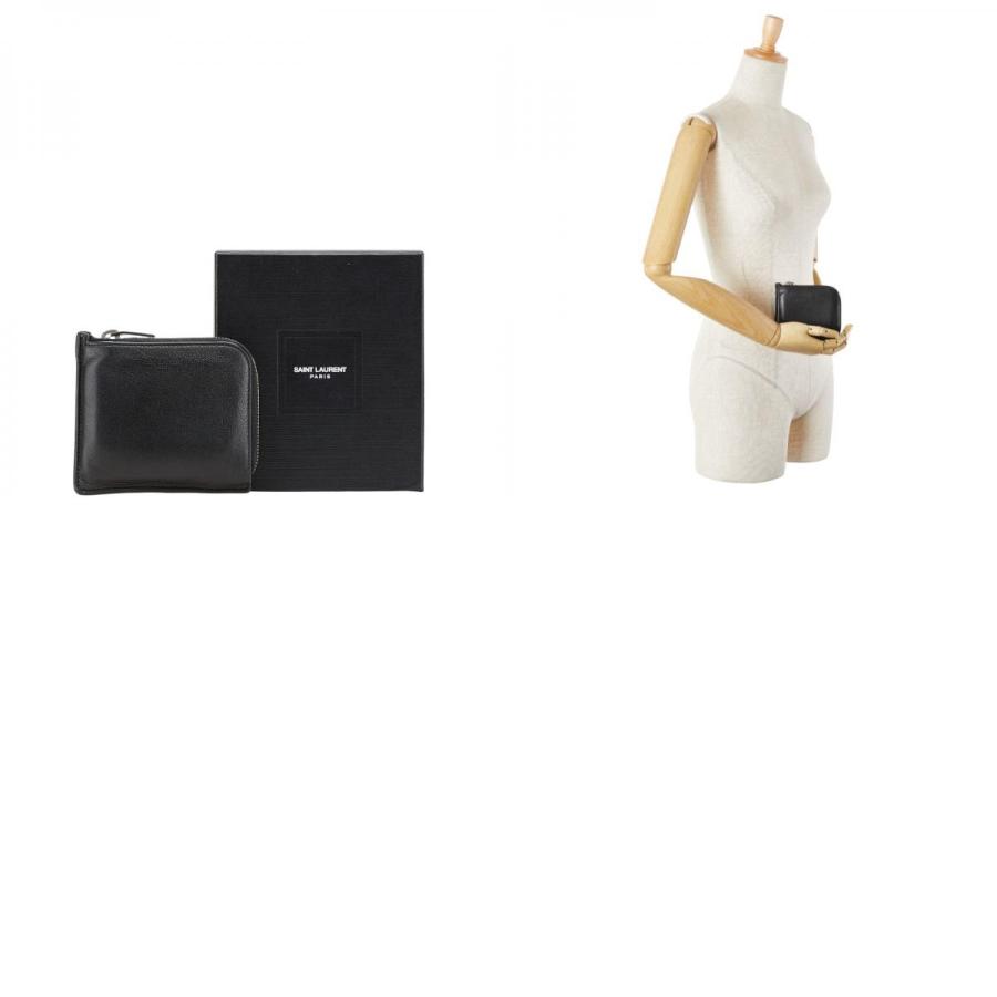 サンローラン L字ファスナー コインケース 396277 ブラック レザー レディース SAINT LAURENT 【中古】