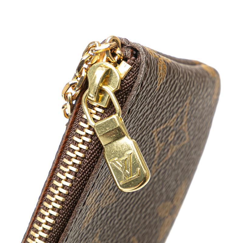 ルイ ヴィトン◎ポシェット クレ モノグラム キーホルダー ケース 茶色 LOUIS VUITTON（ルイ・ヴィトン） コインケース ポシェット クレ