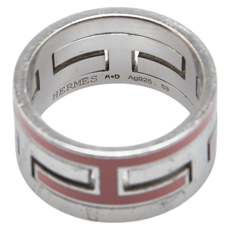 HERMES（エルメス） ムーブアッシュ リング 指輪 #53 シルバー ピンク