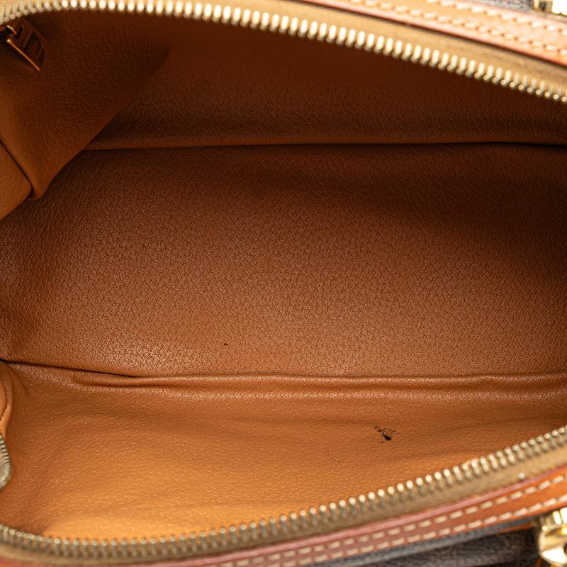 CELINE（セリーヌ） マカダム ハンドバッグ ブラウン PVC レザー