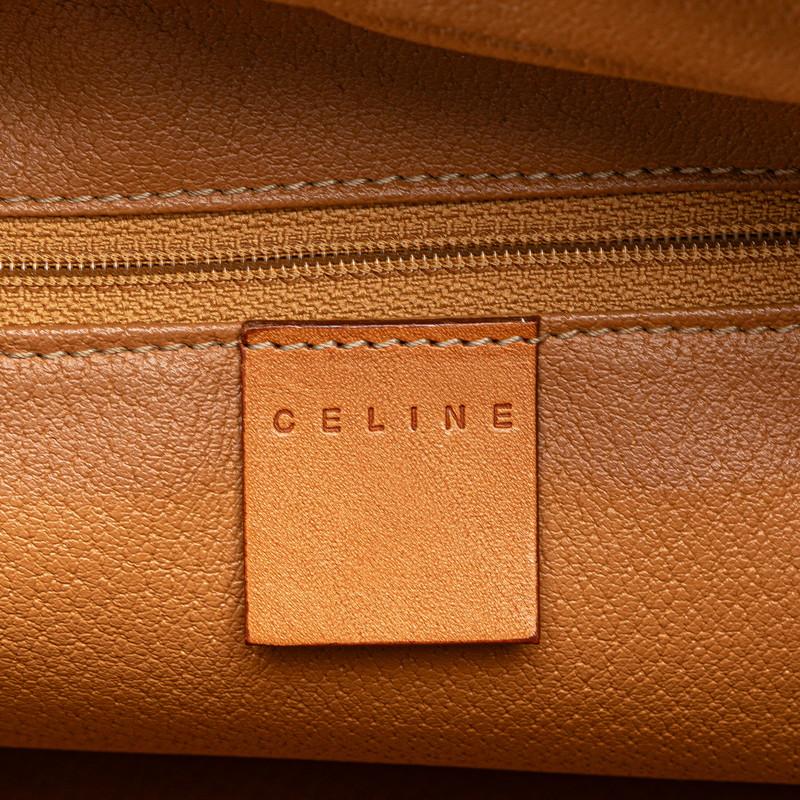 CELINE（セリーヌ） マカダム ハンドバッグ ブラウン PVC レザー