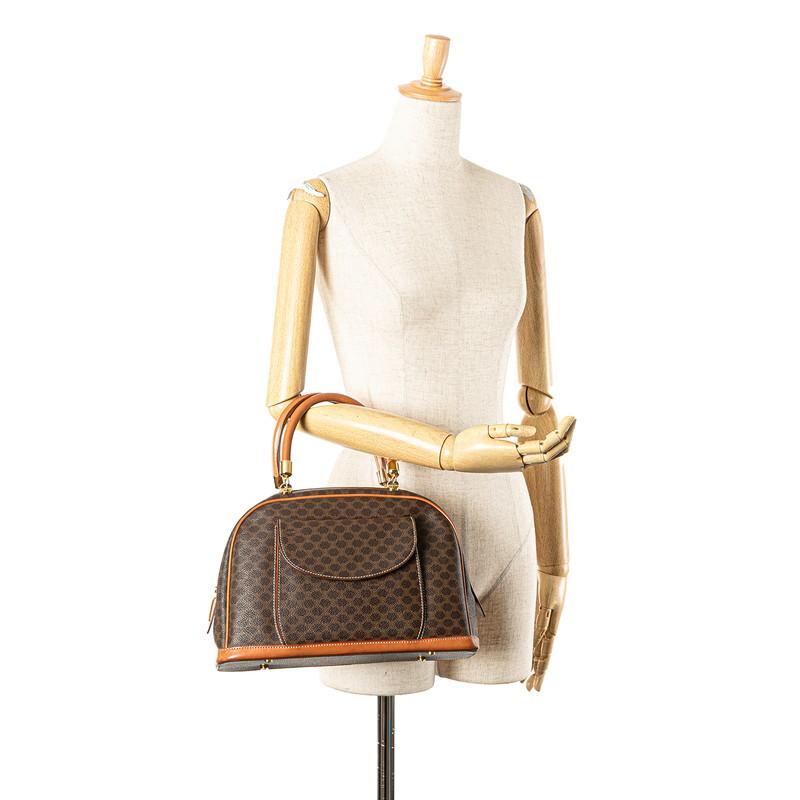 美品✨セリーヌ ヴィンテージ ハンドバッグ マカダム柄 PVC レザー メダル CELINE（セリーヌ） マカダム ハンドバッグ ブラウン PVC レザー