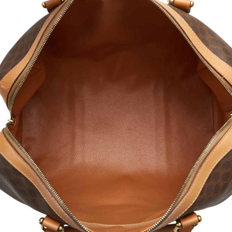 セリーヌ マカダム ボストンバッグ ブラウン PVC レザー レディース CELINE 【中古】 CELINE（セリーヌ） マカダム ボストンバッグ ブラウン PVC レザー