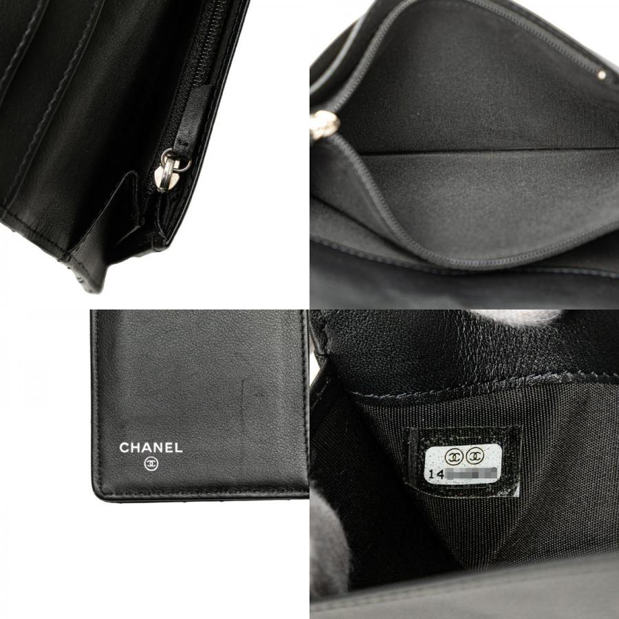 CHANEL（シャネル） マトラッセ ココマーク 長財布 ブラック エナメル